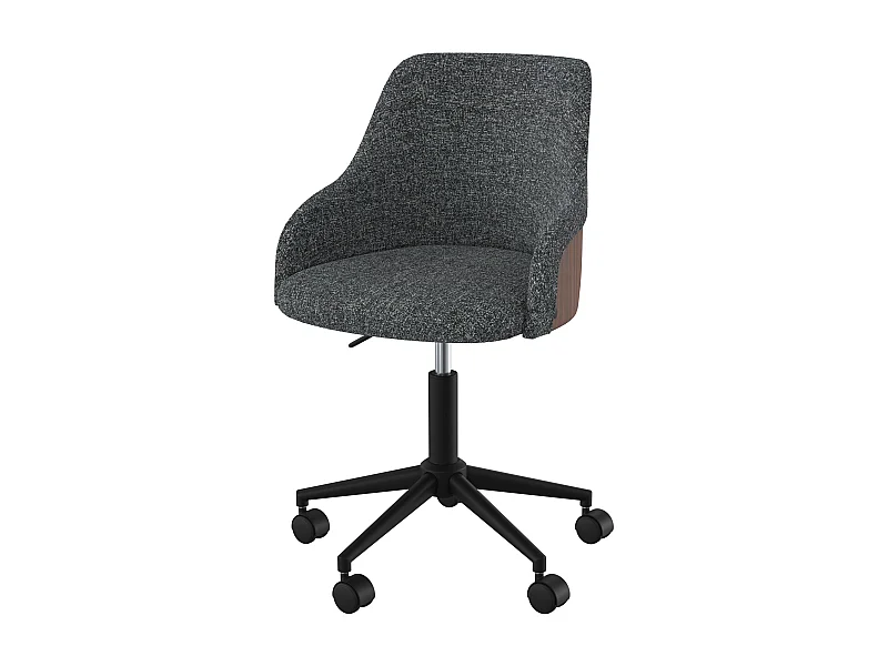Silla de oficina giratoria y ajustable en tela gris - Ninon