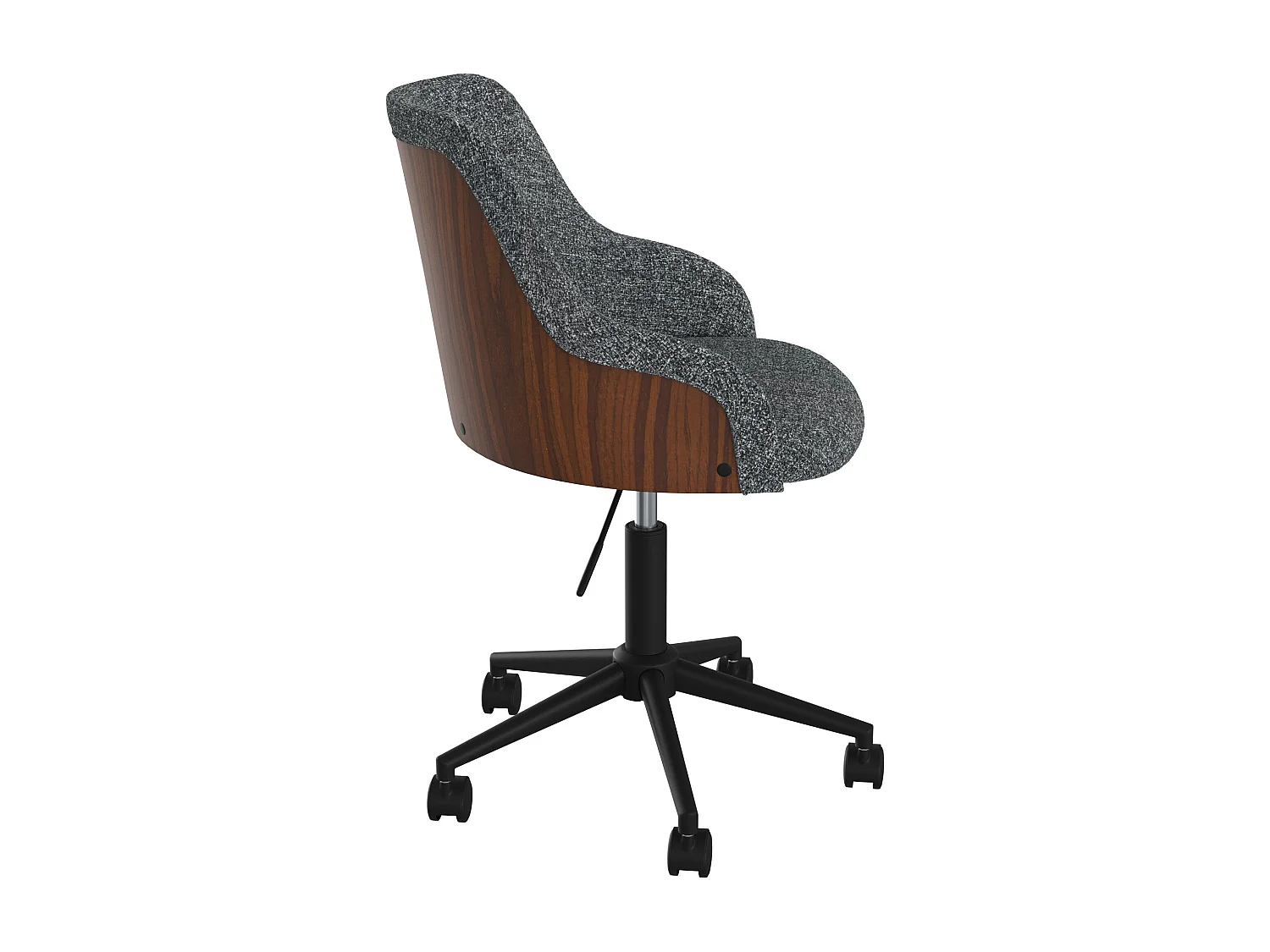 Silla de oficina giratoria y ajustable en tela gris - Ninon