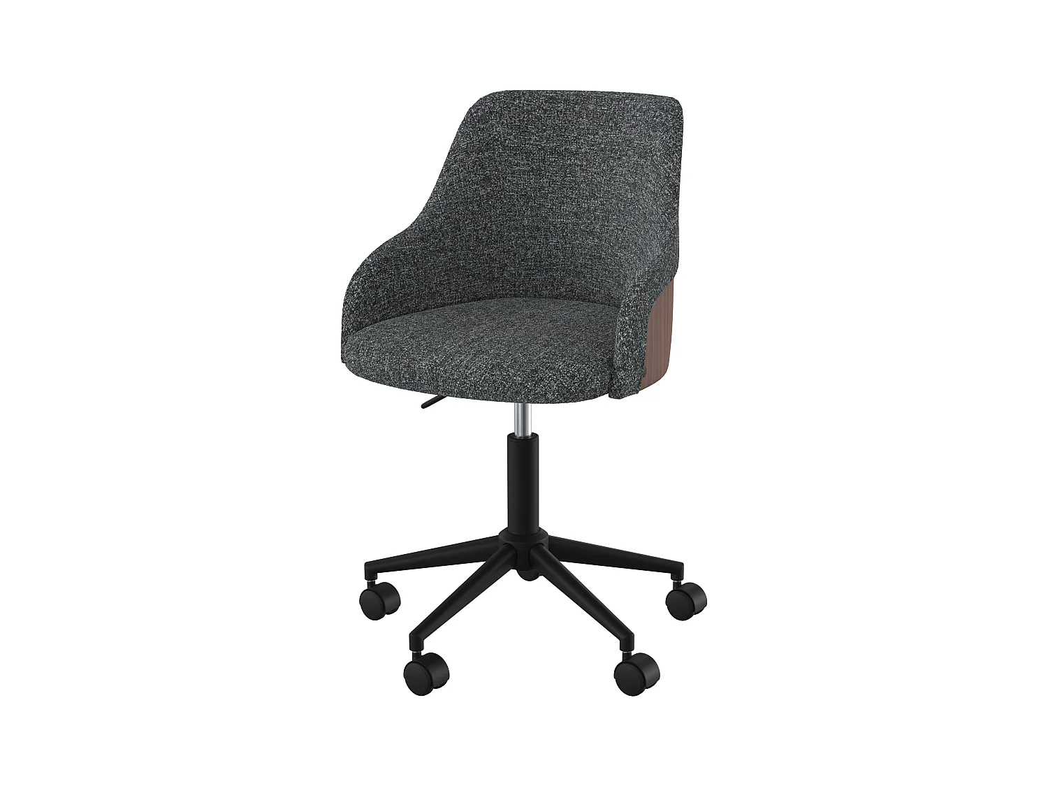 Chaise de bureau pivotante et réglable en tissu gris - Ninon