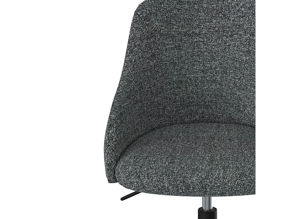 Chaise de bureau pivotante et réglable en tissu gris - Ninon