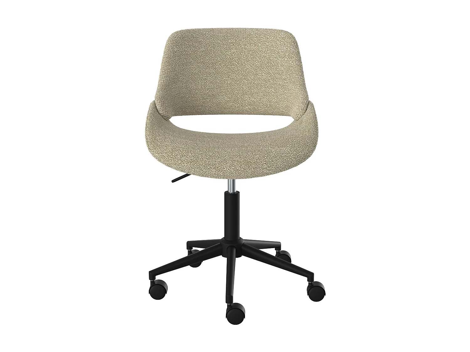 Sedia da ufficio girevole e regolabile in tessuto bouclé beige - Dune