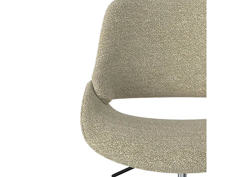 Sedia da ufficio girevole e regolabile in tessuto bouclé beige - Dune