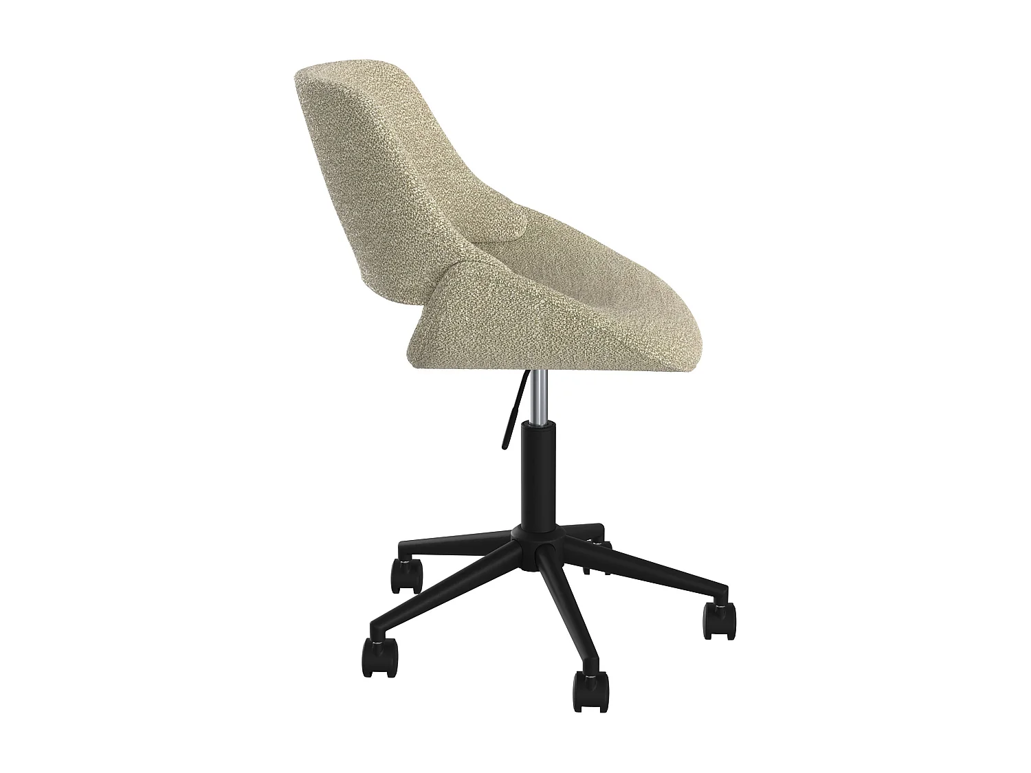 Sedia da ufficio girevole e regolabile in tessuto bouclé beige - Dune