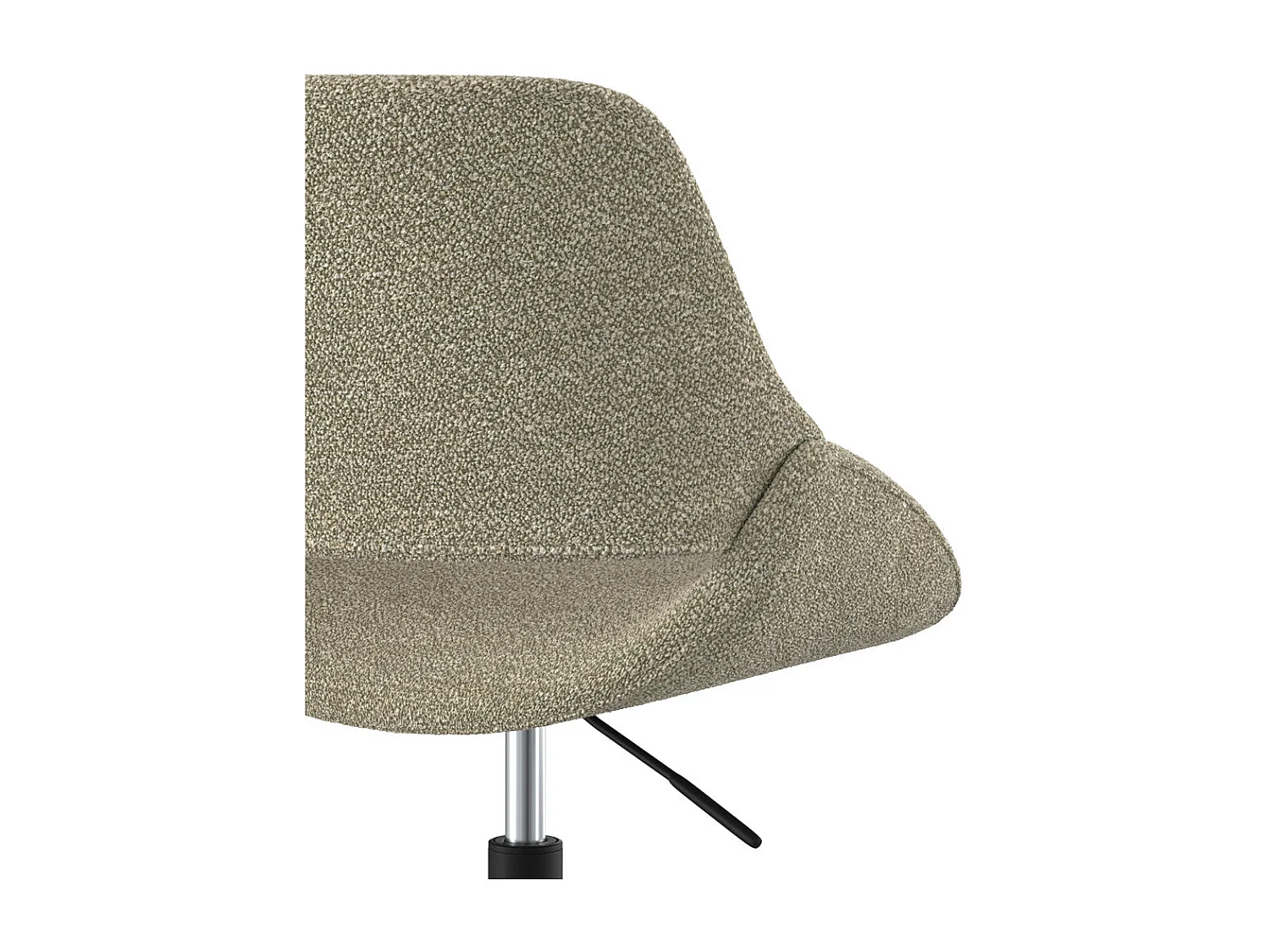 Chaise de bureau pivotante et réglable en tissu bouclé beige - Dune