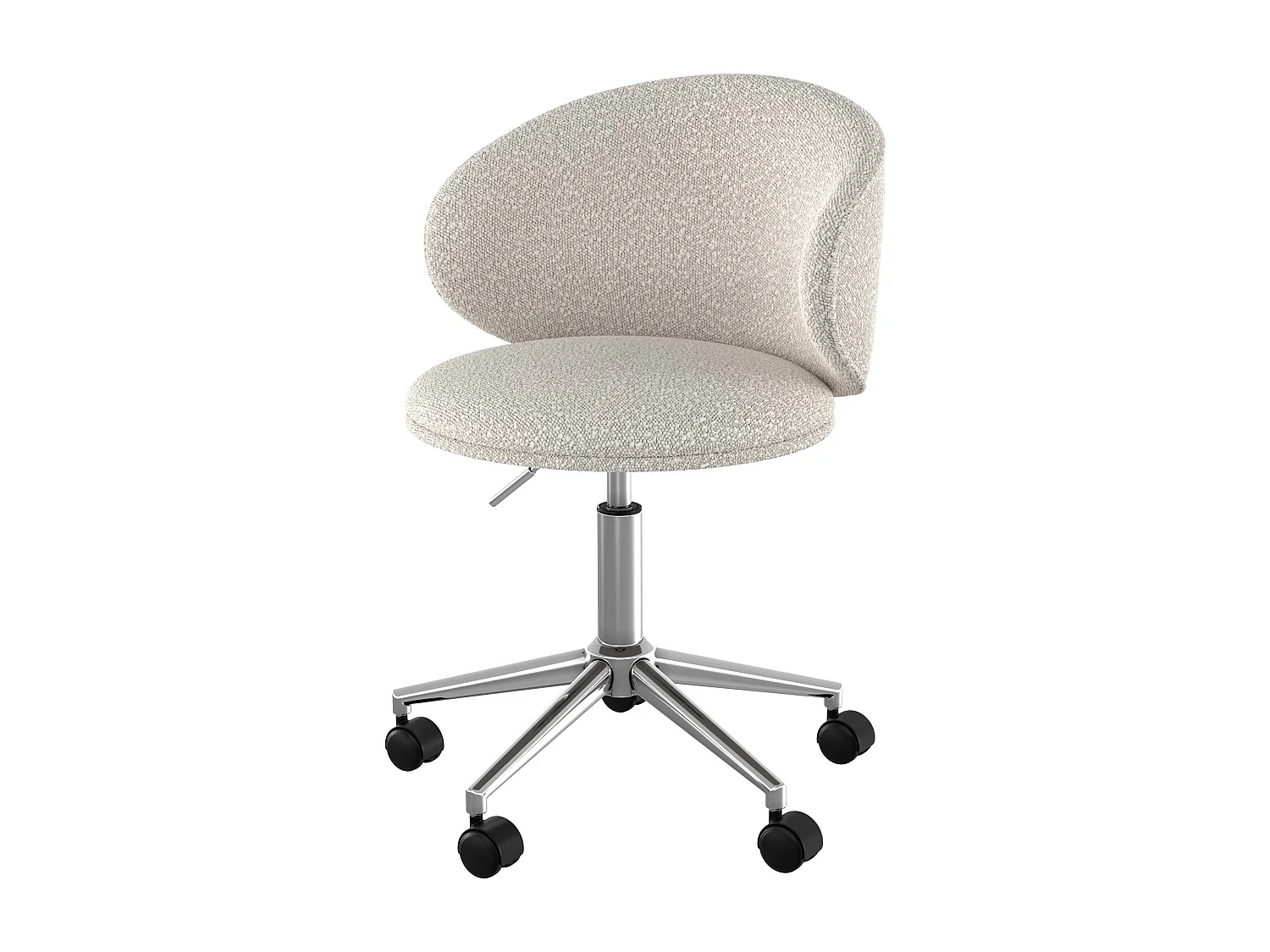 Silla de oficina giratoria y ajustable en tela de bucle blanco - Aurore