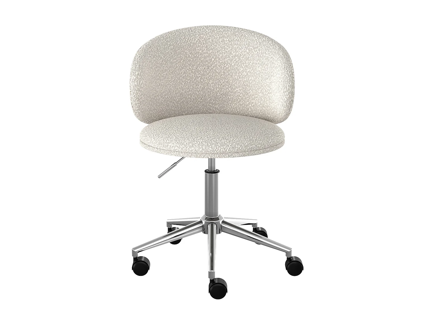 Silla de oficina giratoria y ajustable en tela de bucle blanco - Aurore