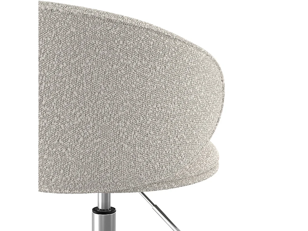 Silla de oficina giratoria y ajustable en tela de bucle blanco - Aurore