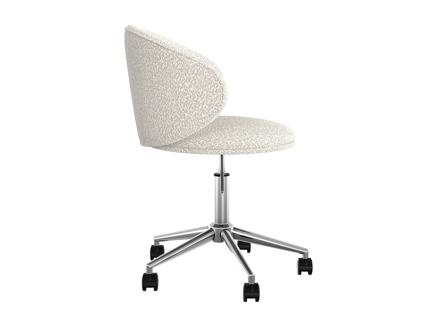 Silla de oficina giratoria y ajustable en tela de bucle blanco - Aurore