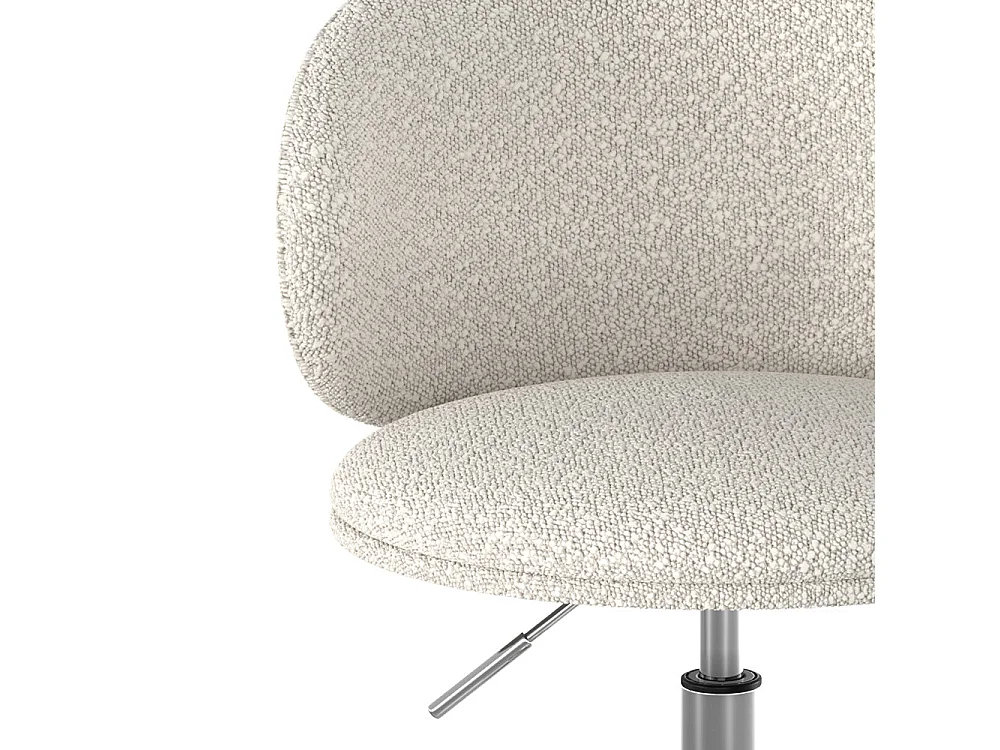 Silla de oficina giratoria y ajustable en tela de bucle blanco - Aurore