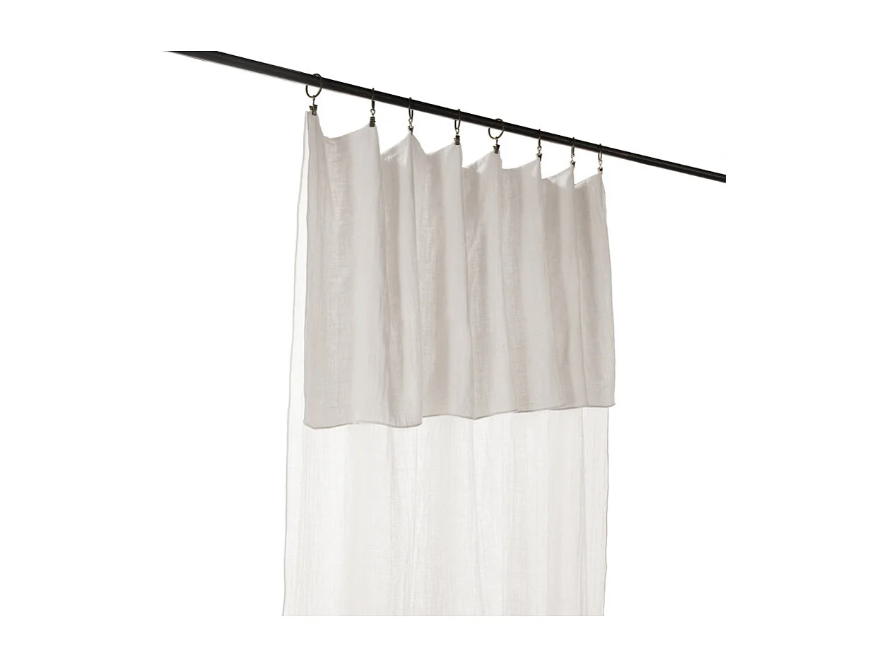 Rideau ajustable 140 x 300 cm en double gaze de coton blanc - PEPA