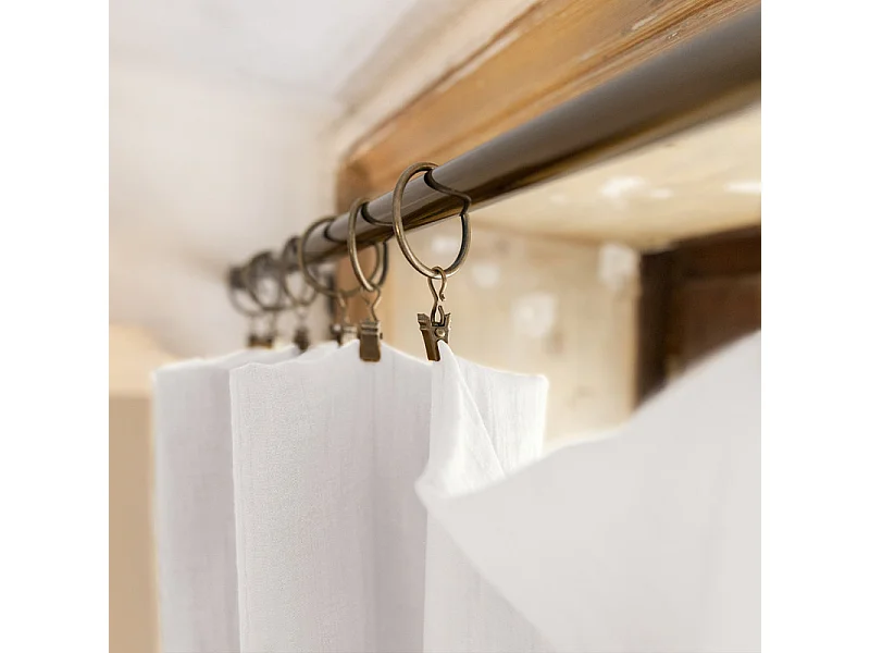 Rideau ajustable 140 x 300 cm en double gaze de coton blanc - PEPA