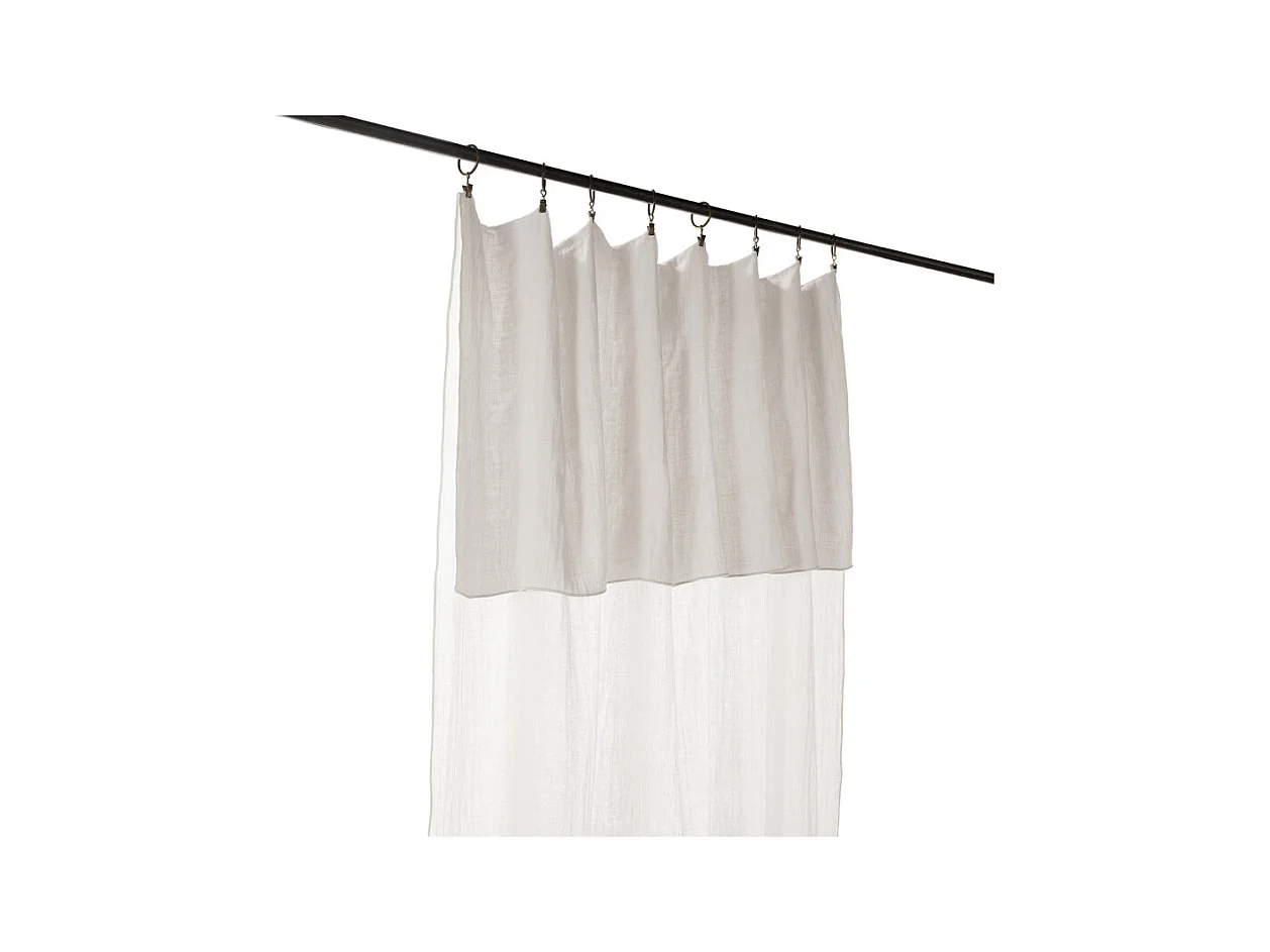 Rideau ajustable 140 x 300 cm en double gaze de coton blanc - PEPA