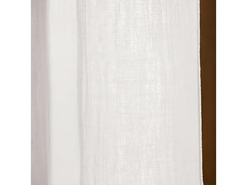 Rideau ajustable 140 x 300 cm en double gaze de coton blanc - PEPA