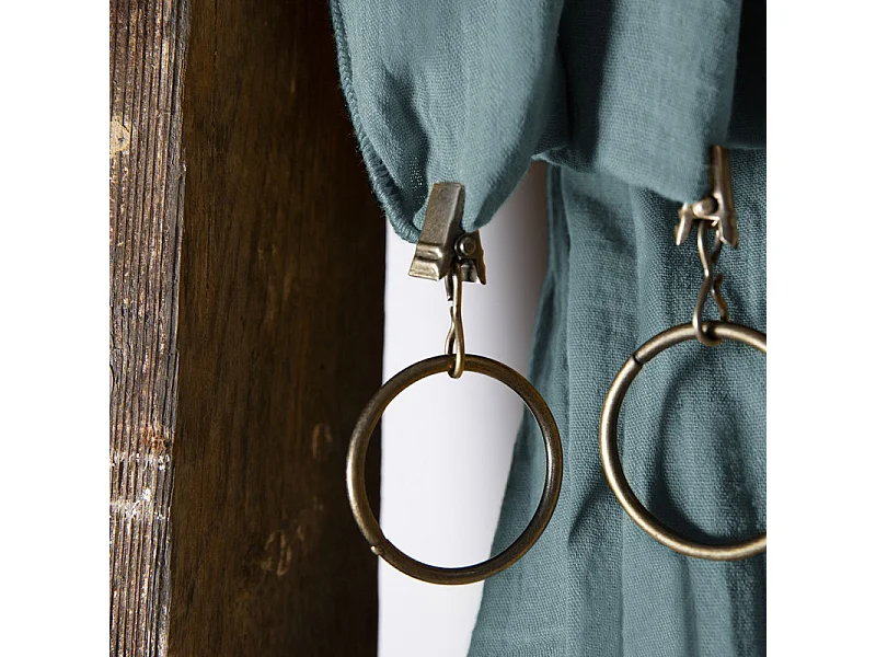 Rideau ajustable 140 x 300 cm double gaze de coton bleu canard - PEPA