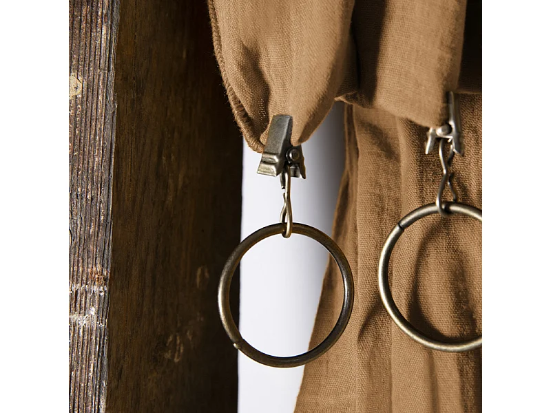Rideau ajustable 140 x 300 cm en double gaze de coton camel - PEPA