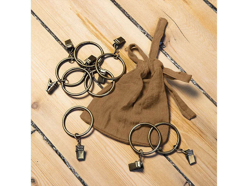 Rideau ajustable 140 x 300 cm en double gaze de coton camel - PEPA