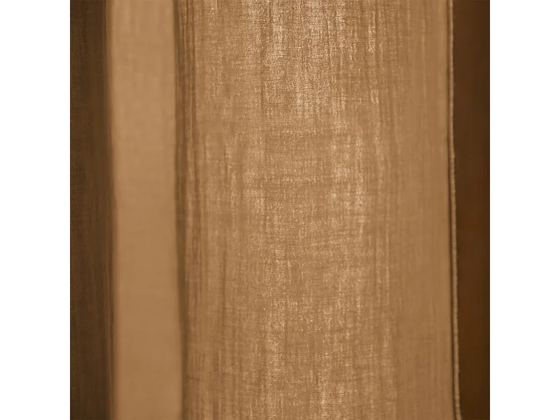 Rideau ajustable 140 x 300 cm en double gaze de coton camel - PEPA