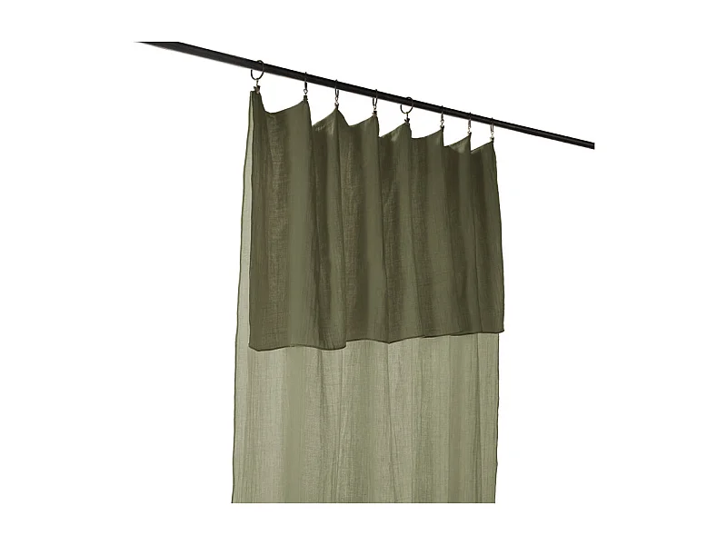 Rideau ajustable 140 x 300 cm en double gaze de coton vert - PEPA