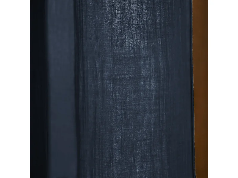 Rideau ajustable 140 x 300 cm en double gaze de coton bleu nuit - PEPA
