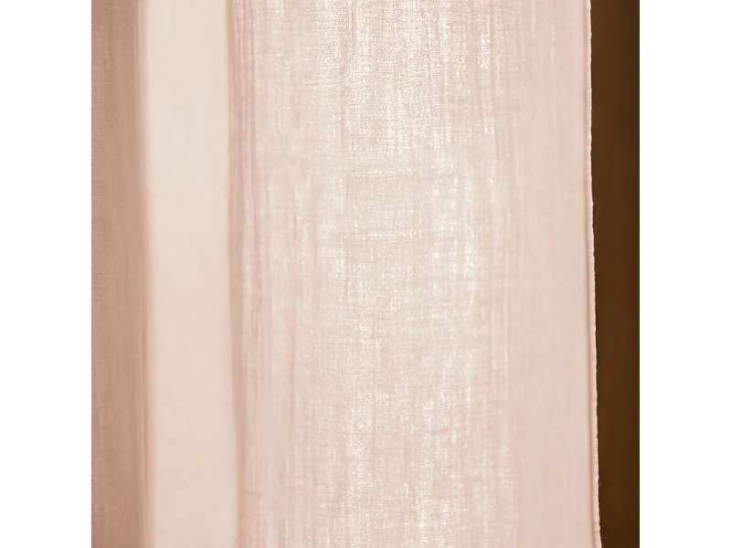Rideau ajustable 140 x 300 cm en double gaze de coton rose - PEPA