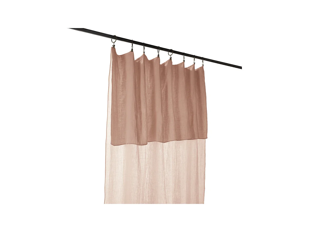 Rideau ajustable 140 x 300 cm en double gaze de coton rose - PEPA