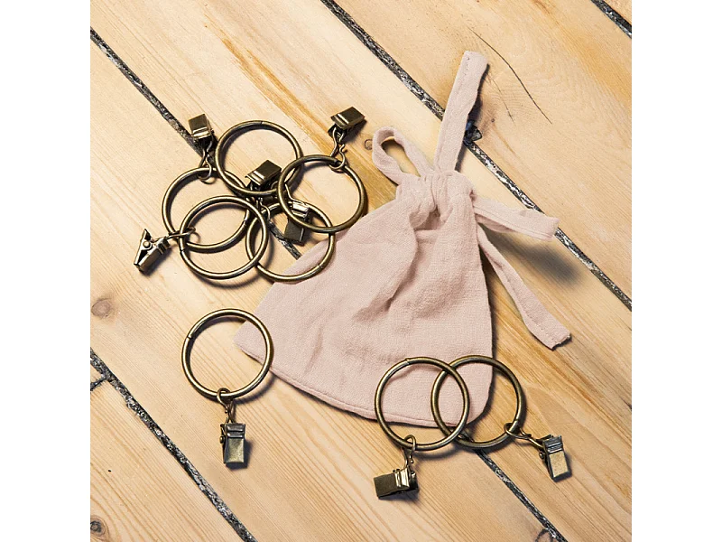 Rideau ajustable 140 x 300 cm en double gaze de coton rose - PEPA