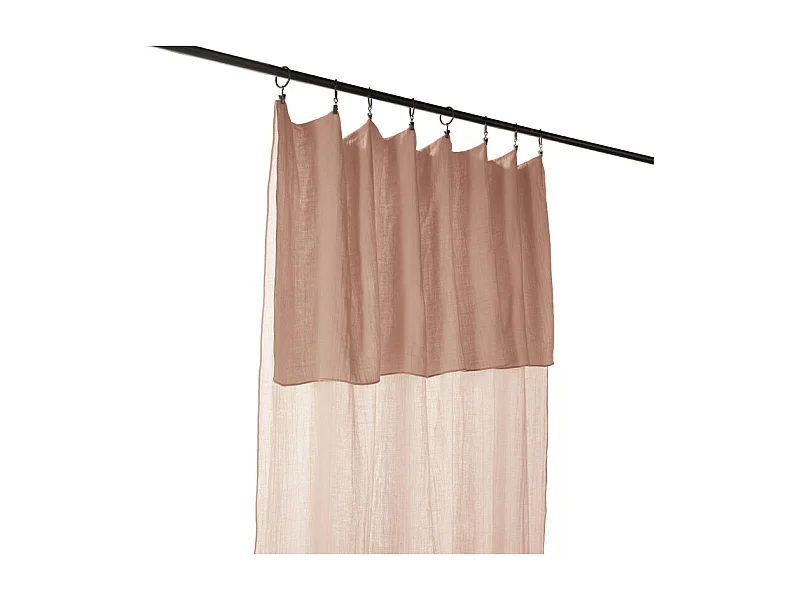 Rideau ajustable 140 x 300 cm en double gaze de coton rose - PEPA