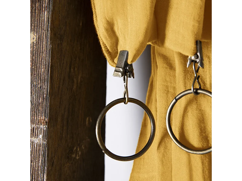 Rideau ajustable 140 x 300 cm en double gaze de coton jaune - PEPA