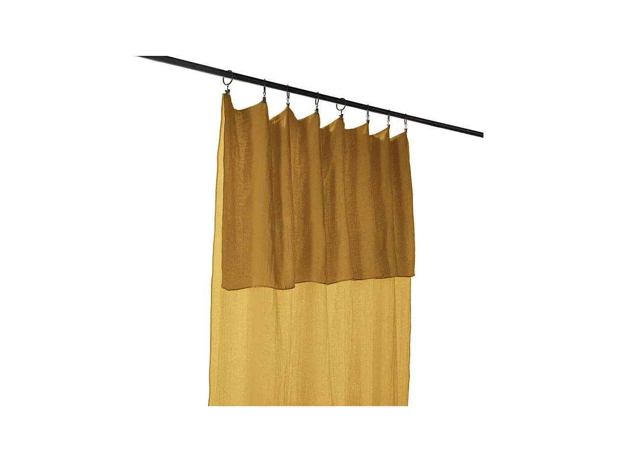 Rideau ajustable 140 x 300 cm en double gaze de coton jaune - PEPA