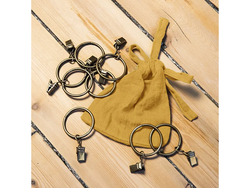 Rideau ajustable 140 x 300 cm en double gaze de coton jaune - PEPA