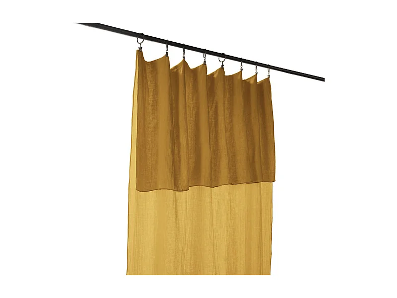 Rideau ajustable 140 x 300 cm en double gaze de coton jaune - PEPA