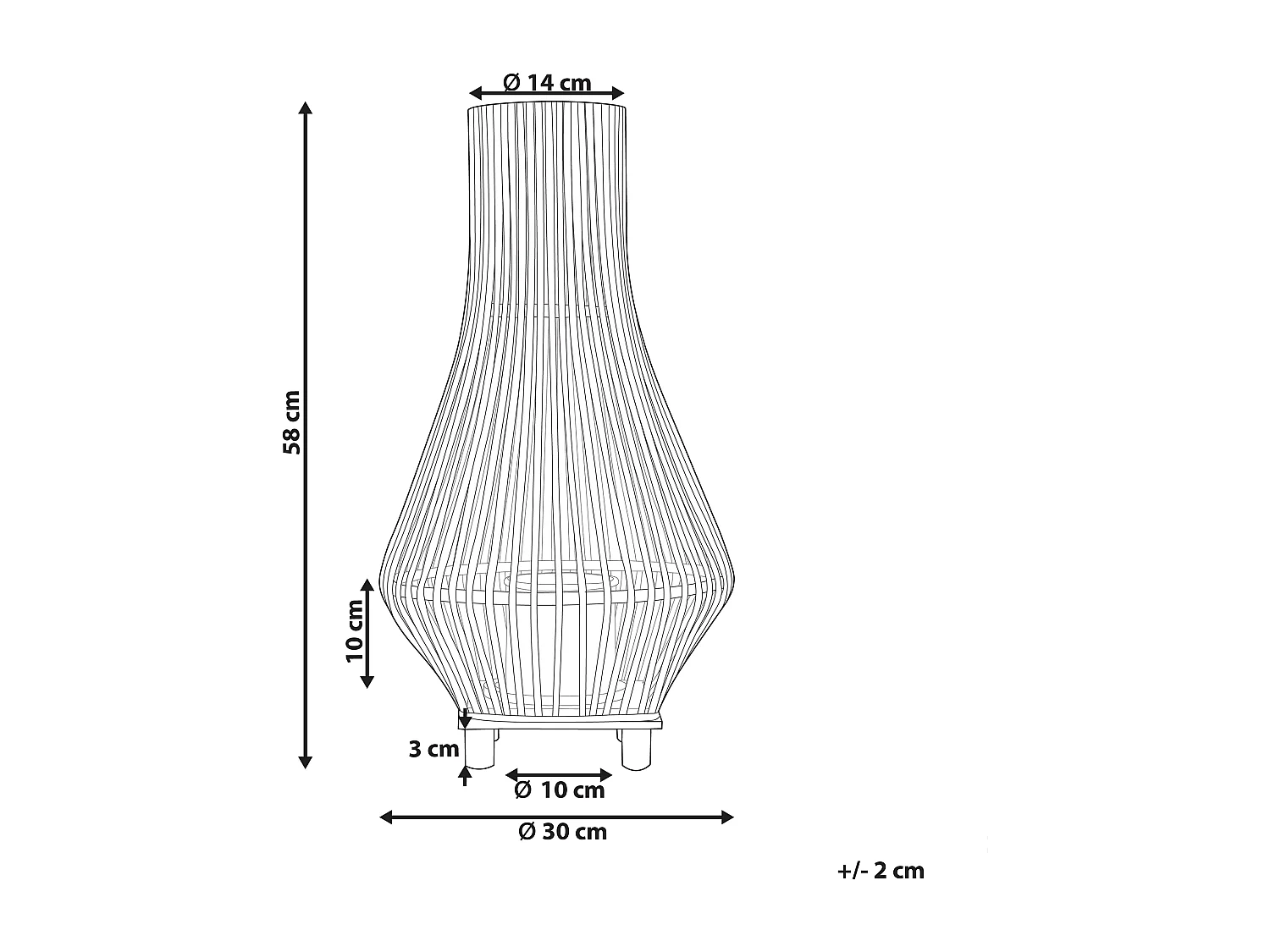Lantaarn LEYTE Hout 58 cm Lichtbruin