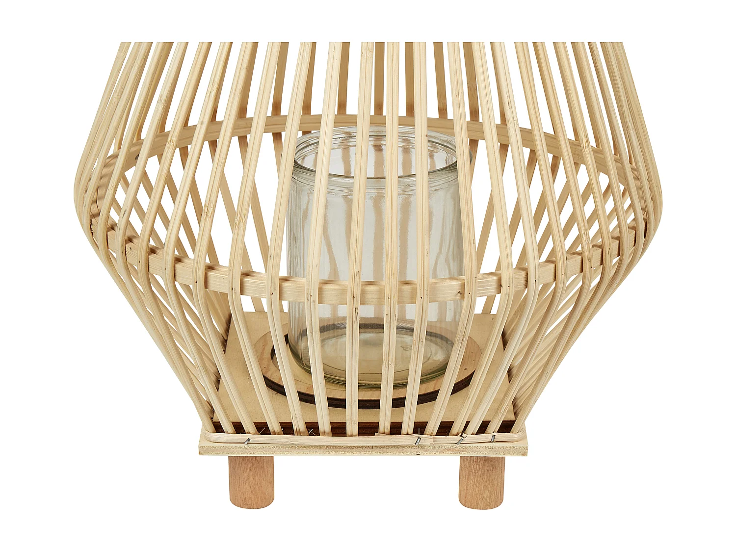 Lantaarn LEYTE Hout 58 cm Lichtbruin