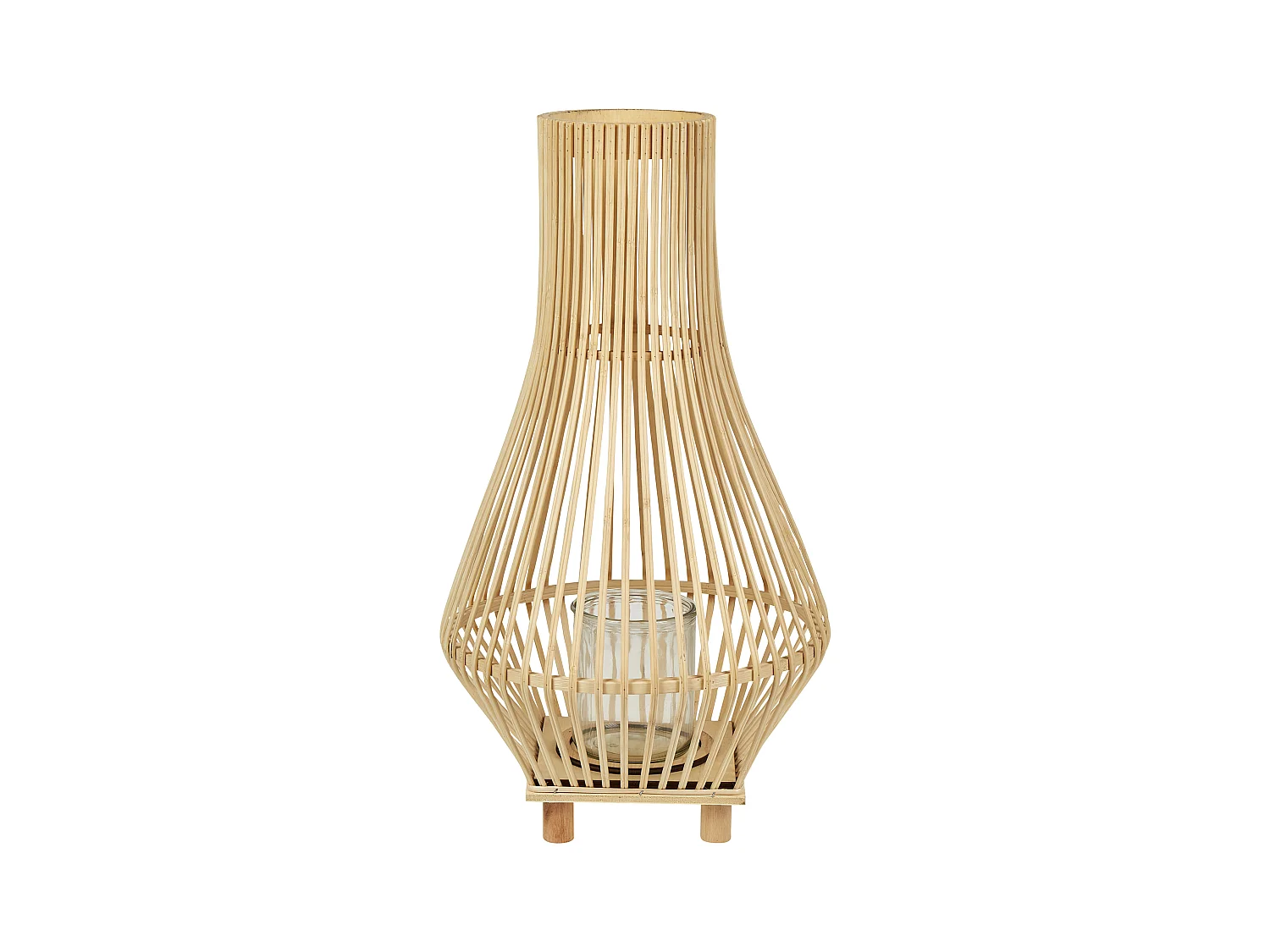 Lanterne LEYTE Bois de saule 58 cm Marron clair