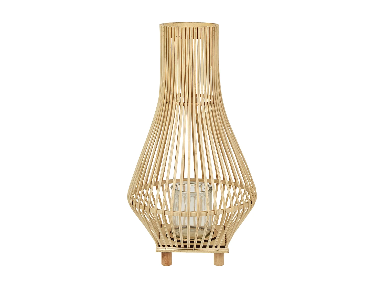 Lanterne de jardin Lanterne LEYTE Bois de saule 58 cm Marron clair