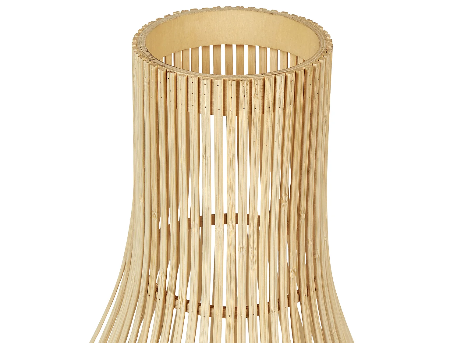 Lantern LEYTE Willow Wood 58 cm Light Brown