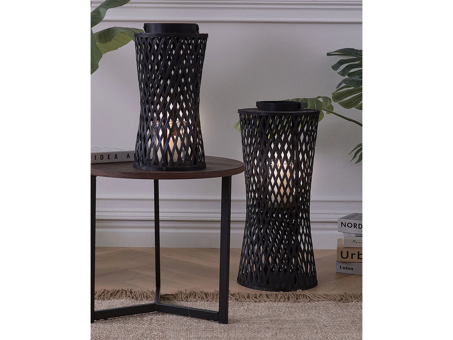 Lanterne MACTAN Bambou 38 cm Noir