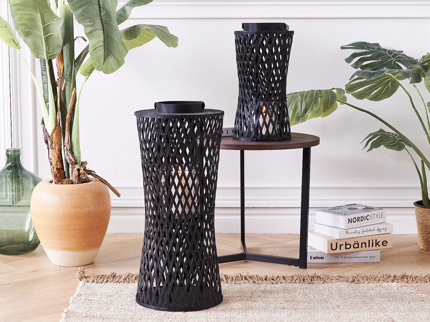 Lanterna MACTAN Legno 58 cm Nero