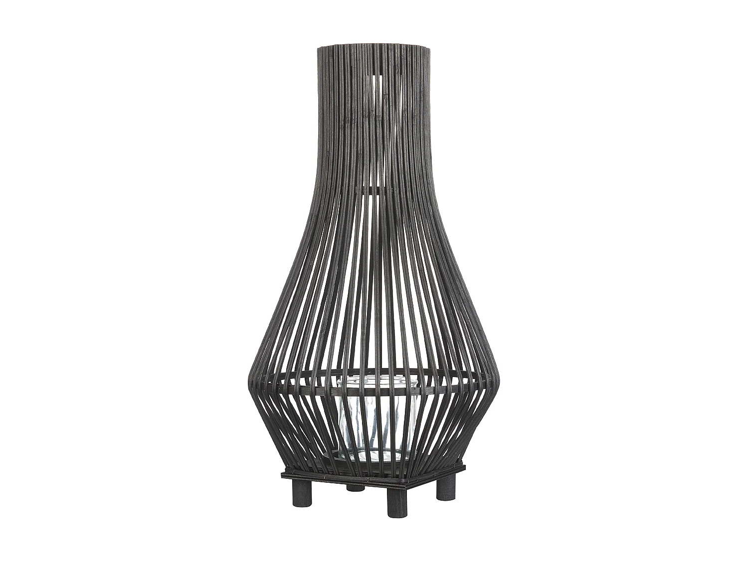 Lanterne LEYTE Bambou 58 cm Noir