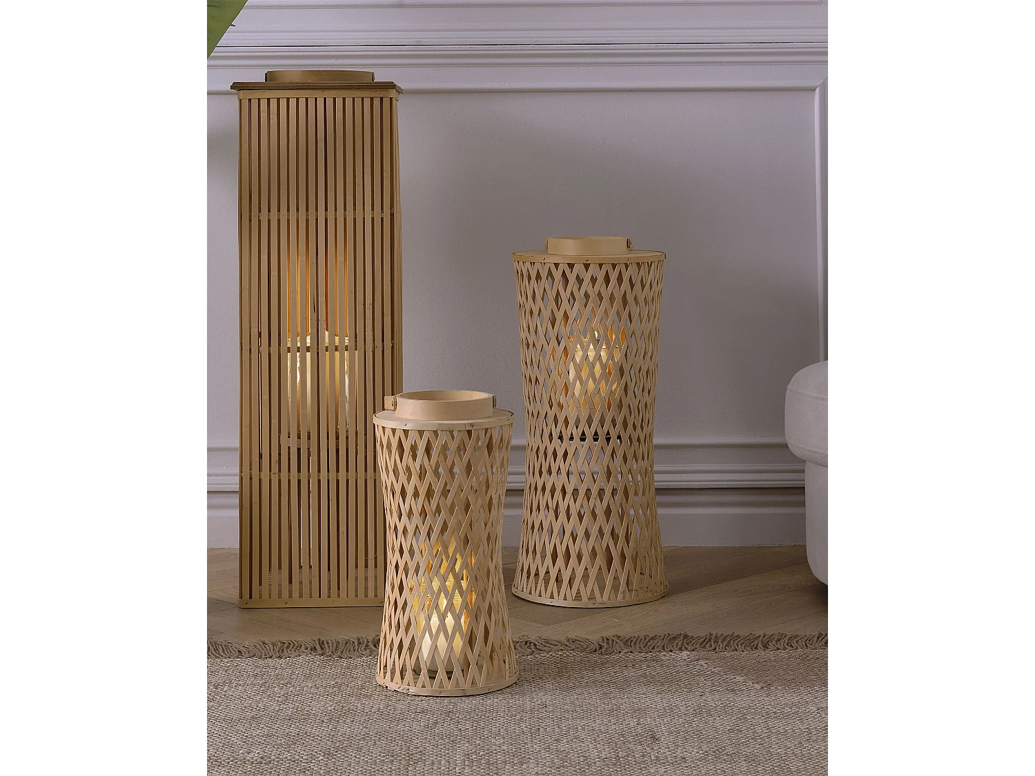 Lantaarn MACTAN Bamboehout 38 cm Natuurlijk