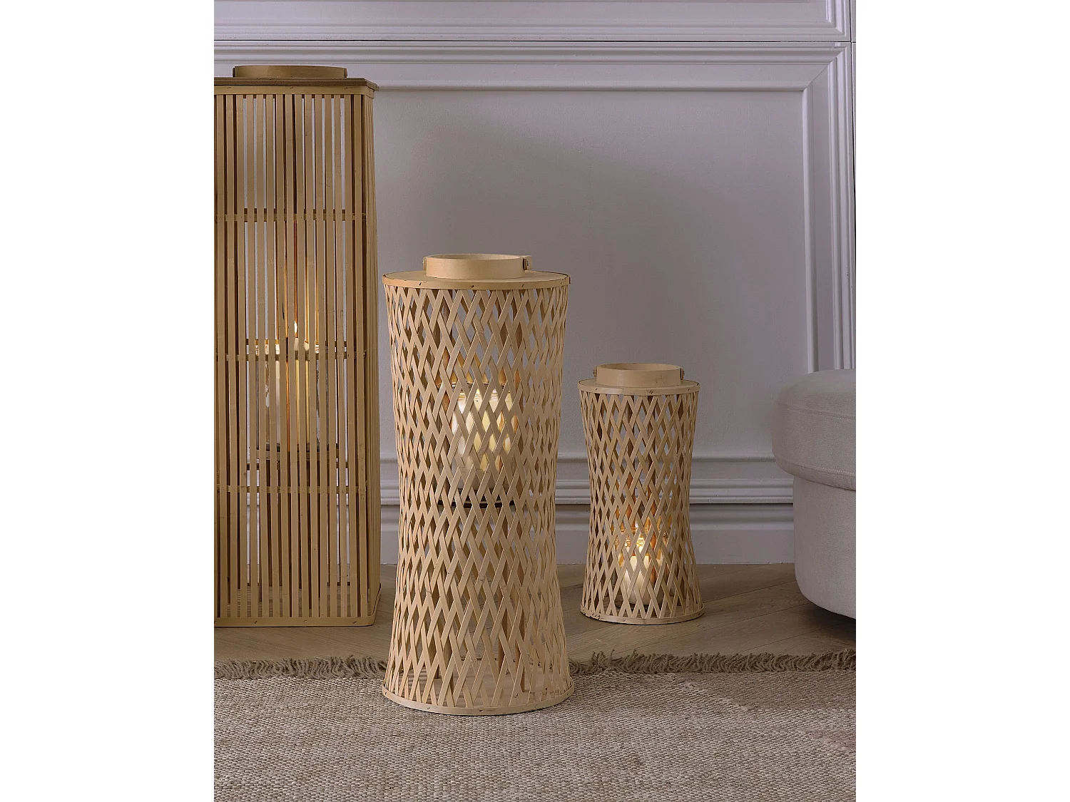 Laterne MACTAN Bambusholz 58 cm Naturfarben