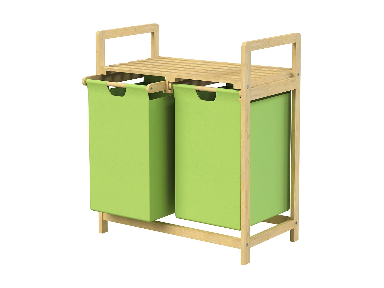 Cesta de lavandería de bambú colector de lavandería cesta de lavandería 2 bolsas de lavandería clasificador de lavandería