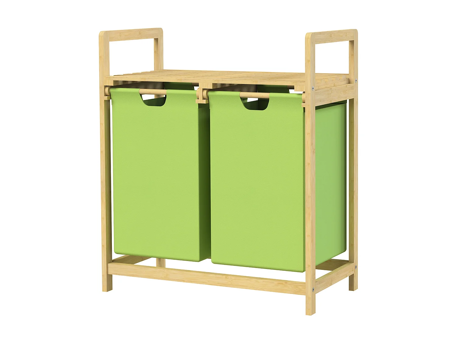 Cesta de lavandería de bambú colector de lavandería cesta de lavandería 2 bolsas de lavandería clasificador de lavandería