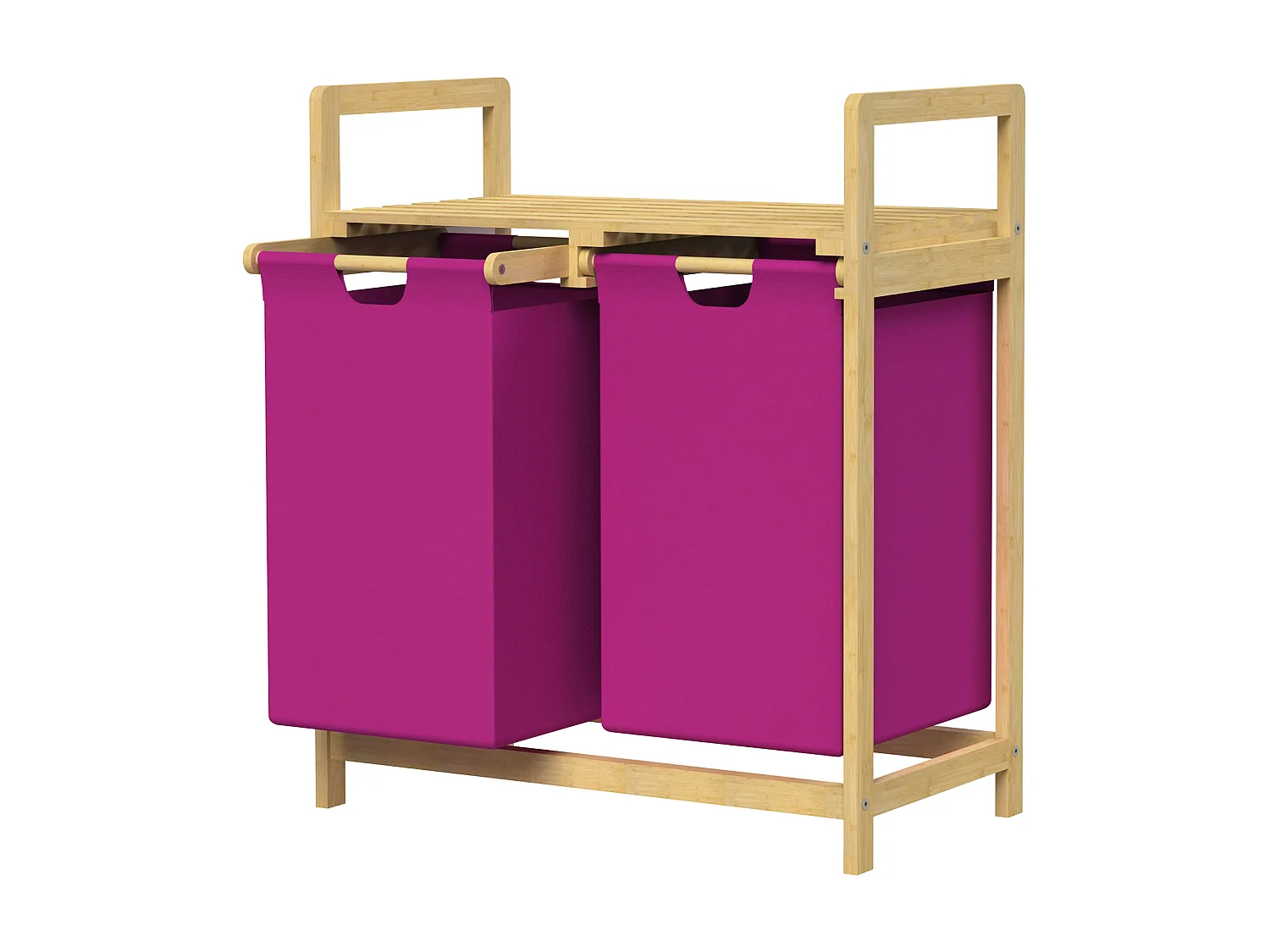 Cesto bambú para ropa sucia Colector de ropa sucia Cesto para ropa sucia 2 bolsas para ropa sucia Clasificador de ropa sucia