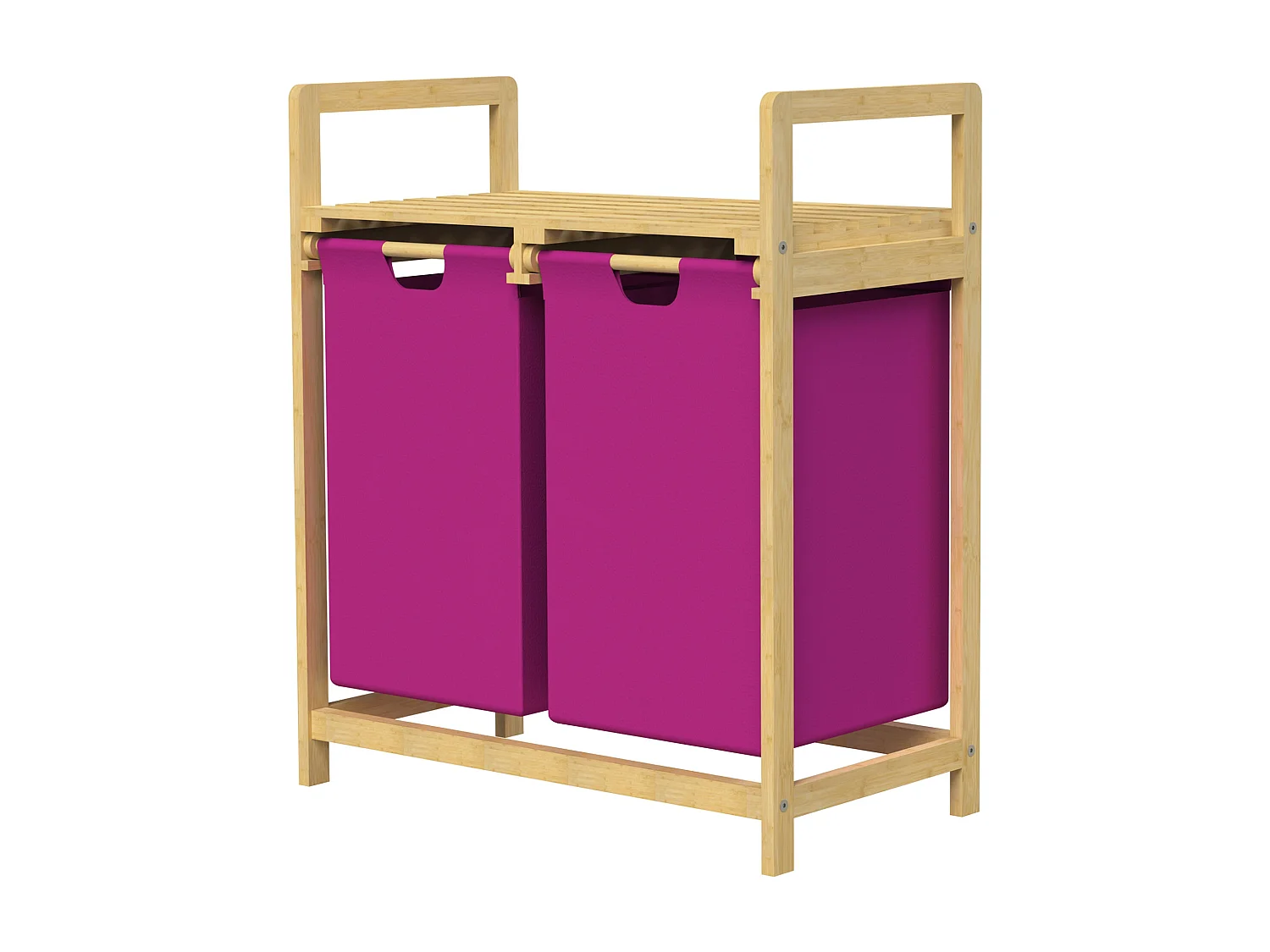 Cesto bambú para ropa sucia Colector de ropa sucia Cesto para ropa sucia 2 bolsas para ropa sucia Clasificador de ropa sucia