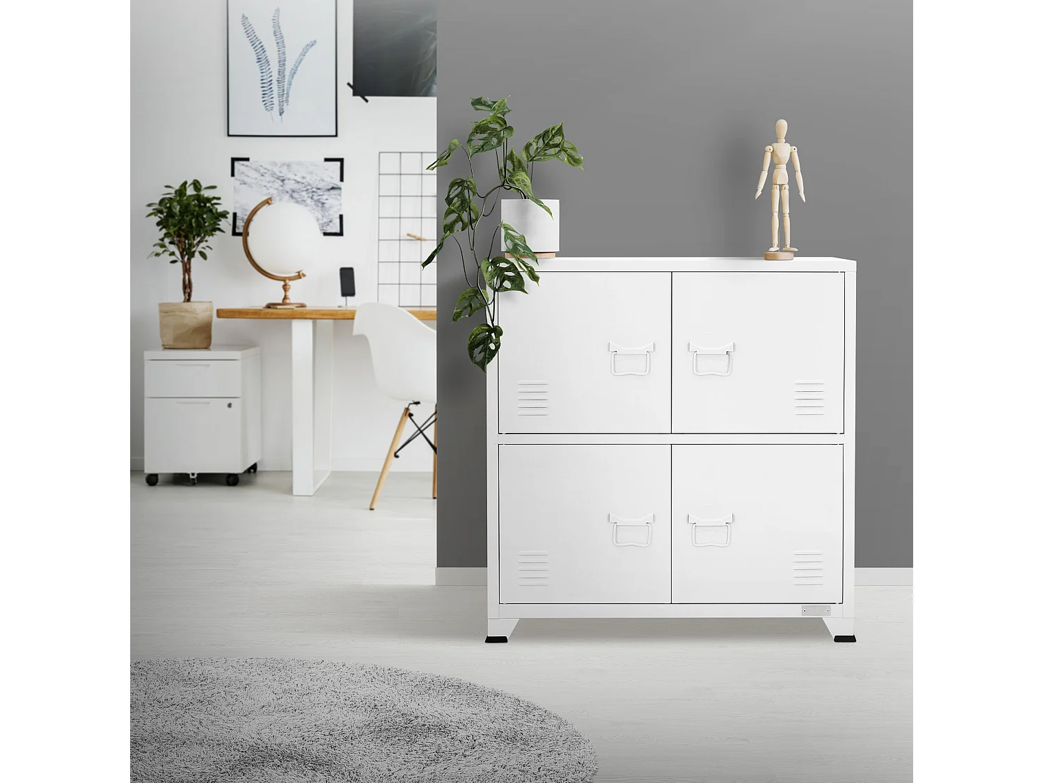 Armoire de bureau Armoire métallique avec étagères Armoire en acier 75x40x80,5cm