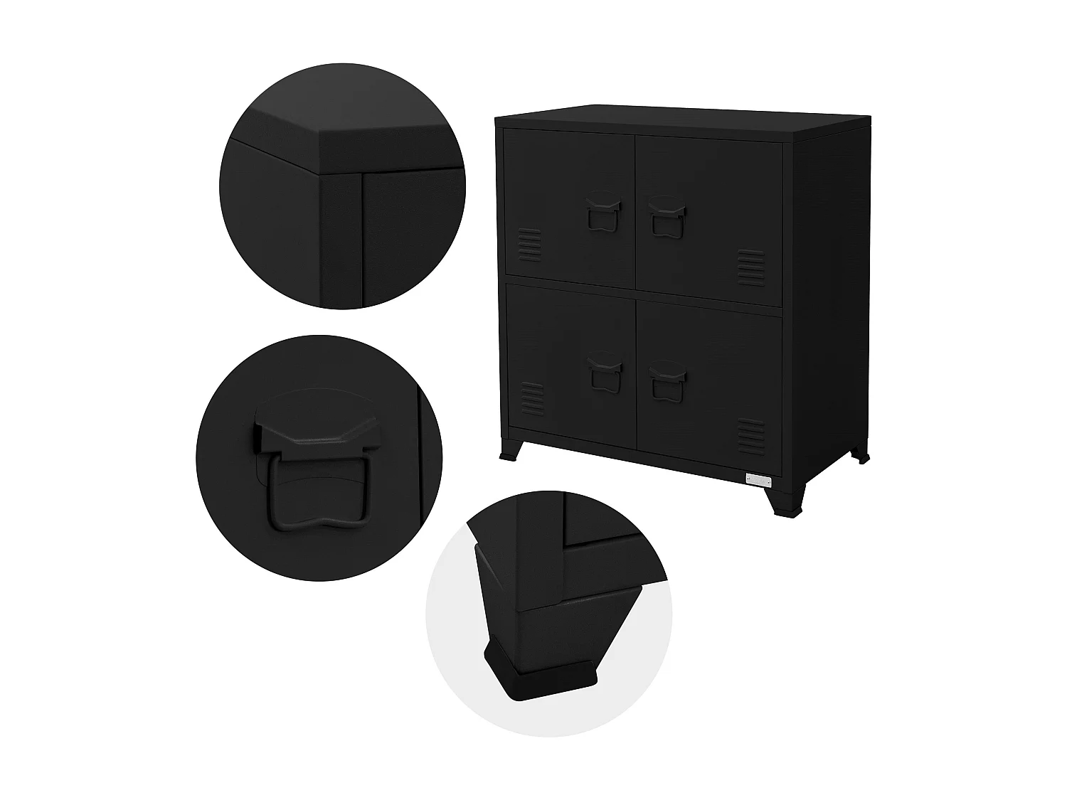 Armoire de bureau Armoire à dossiers en métal avec étagères 75x40x80,5cm