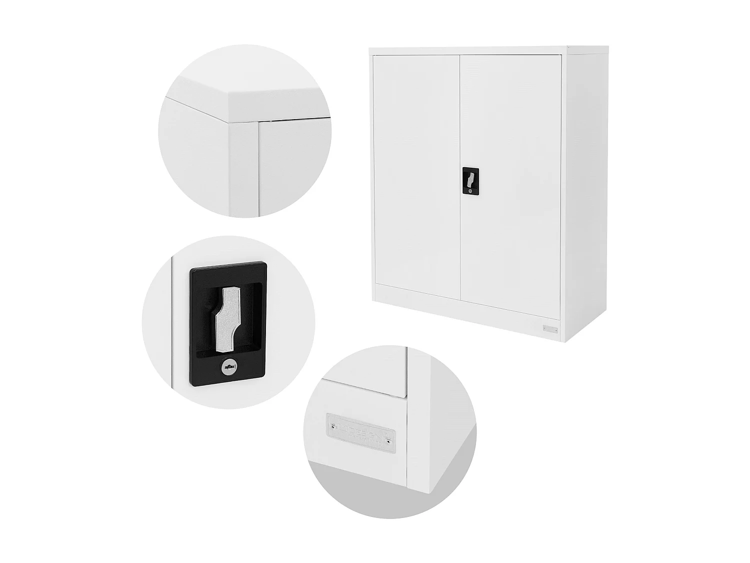 Armoire de bureau Armoire à dossiers en acier Armoire métallique verrouillable 90x40x109 cm