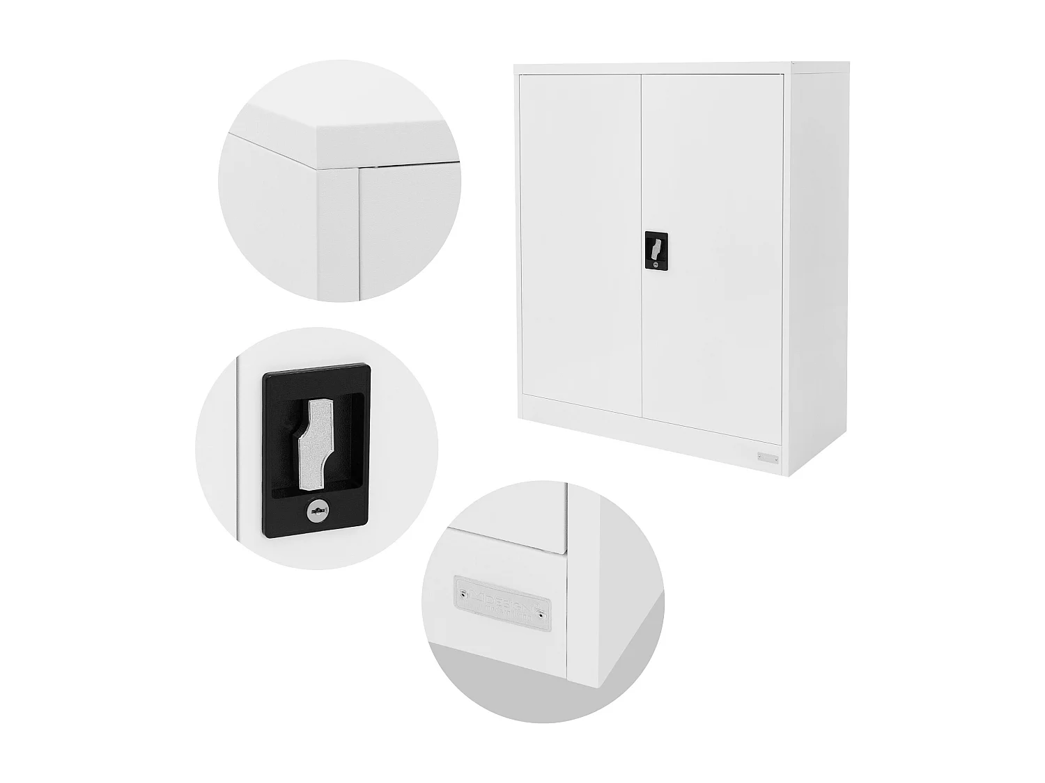 Armoire de bureau Armoire à dossiers en acier Armoire métallique verrouillable 90x40x109 cm