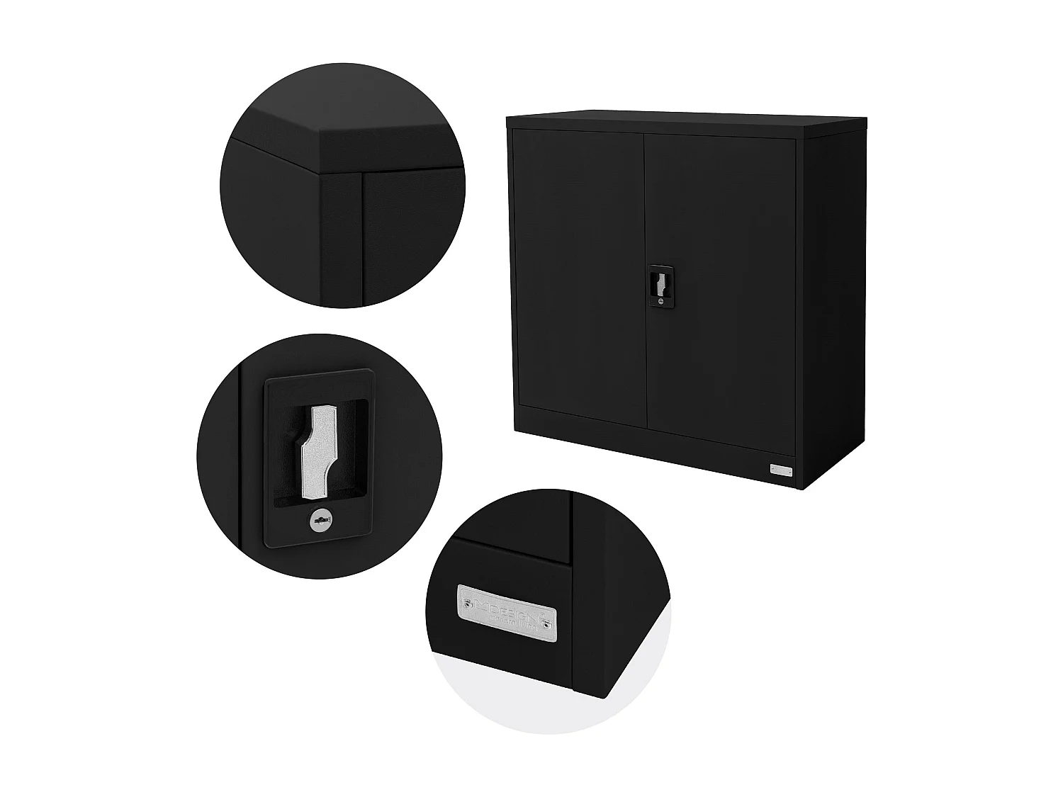 Armoire de bureau Armoire en acier Armoire à dossiers Verrouillable Armoire métallique 90x40x90 cm